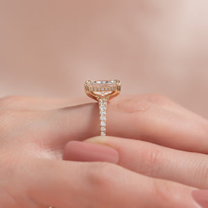 The Sarah Set With A 1 Carat Radiant 18K Yellow Gold Lab Diamond