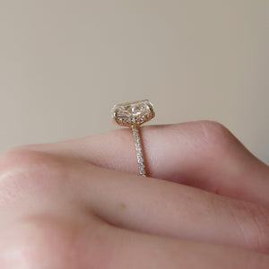 The Pave Sarah Set With A 1 Carat Radiant 14K Yellow Gold Lab Diamond
