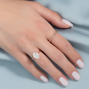 The Lily Set  With A 2.5 Carat Oval 14K Rose Gold Moissanite
