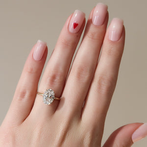 The Lily Set  With A 2.5 Carat Oval 18K Yellow Gold Moissanite