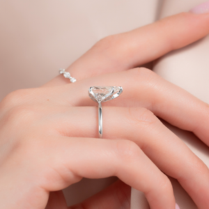 The Lily Set  With A 2.5 Carat Pear 14K White Gold Moissanite