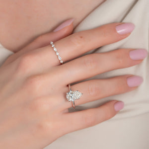 The Lily Set  With A 2.5 Carat Pear 14K White Gold Moissanite