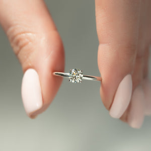 The Lily Set  With A 4.5 Carat Round 18K White Gold Moissanite