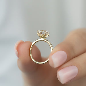 The Lily Set  With A 3.5 Carat Round 18K Yellow Gold Moissanite