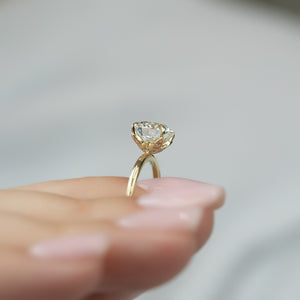 The Lily Set  With A 3.5 Carat Round 18K Yellow Gold Moissanite