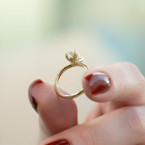 The Lily Set  With A 2.5 Carat Radiant 18K Yellow Gold Moissanite