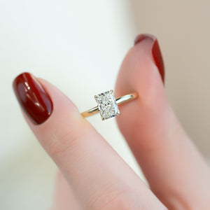 The Lily Set  With A 2.5 Carat Radiant 18K Yellow Gold Moissanite
