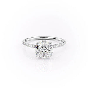 The Pave Lily Set  With A 3.5 Carat Princess 18K White Gold Moissanite