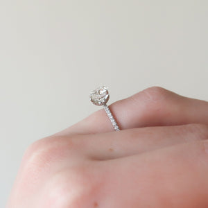 The Pave Lily Set  With A 1 Carat Round 18K White Gold Moissanite