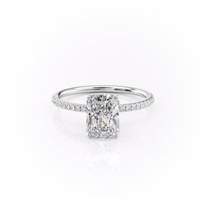 The Lily Set  With A 2 Carat Radiant 14K White Gold Moissanite