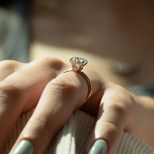 The Luna Set  With A 2.5 Carat Oval 18K Yellow Gold Moissanite