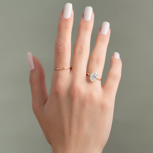 The Luna Set  With A 2.5 Carat Oval 18K Yellow Gold Moissanite