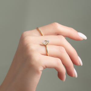 The Luna Set  With A 2.5 Carat Oval 18K Yellow Gold Moissanite