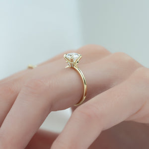 The Luna Set  With A 4.5 Carat Round 14K Yellow Gold Moissanite