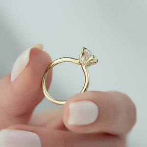 The Luna Set  With A 4.5 Carat Round 14K Yellow Gold Moissanite