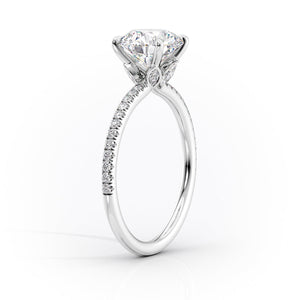 The Luna Set  With A 3 Carat Radiant 18K White Gold Moissanite