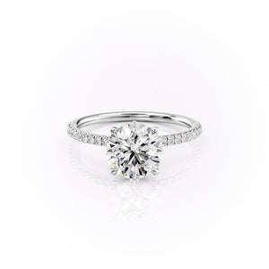 The Luna Set  With A 1.5 Carat Round 18K White Gold Moissanite