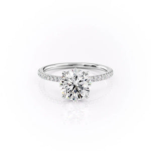 The Pave Luna Set  With A 4.5 Carat Princess 18K White Gold Moissanite