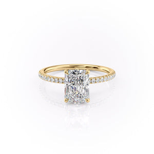 The Luna Set  With A 4.5 Carat Radiant 18K Yellow Gold Moissanite