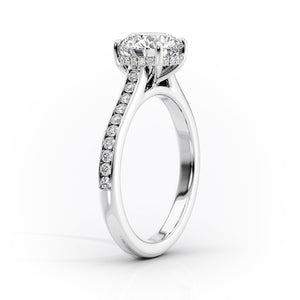 The Cameron Set  With A 4 Carat Princess 14K White Gold Moissanite