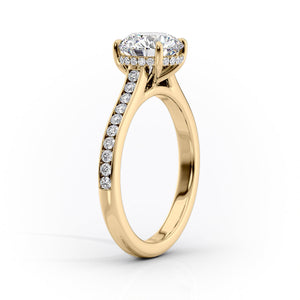 The Cameron Set With A 2 Carat Radiant 14K Yellow Gold Lab Diamond