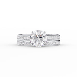 The Cameron Set With A 1 Carat Round 18K White Gold Lab Diamond