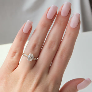 The Marilyn Set With A 1 Carat Oval 18K Yellow Gold Lab Diamond