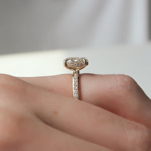 The Marilyn Set With A 1 Carat Oval 18K Yellow Gold Lab Diamond