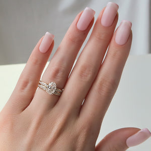 The Marilyn Set With A 1 Carat Oval 18K Yellow Gold Lab Diamond