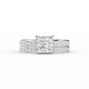The Marilyn Set With A 1 Carat Princess 14K White Gold Lab Diamond