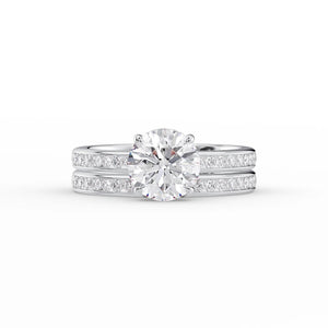 The Marilyn Set With A 3 Carat Round 14K White Gold Lab Diamond