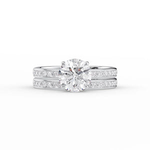 The Marilyn Set With A 2 Carat Round 18K White Gold Lab Diamond