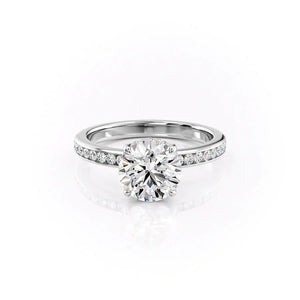 The Marilyn Set With A 1.5 Carat Round 14K White Gold Lab Diamond