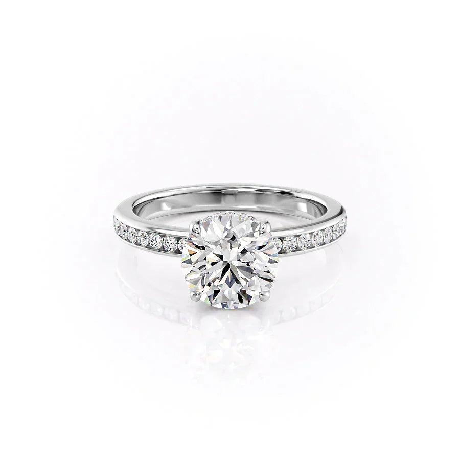The Marilyn Set With A 1 Carat Round 14K White Gold Lab Diamond
