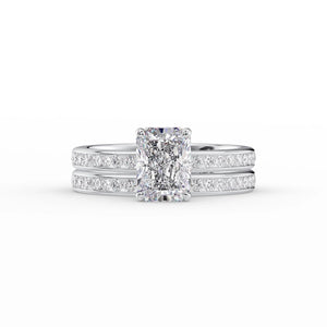 The Marilyn Set With A 2 Carat Radiant 18K White Gold Lab Diamond