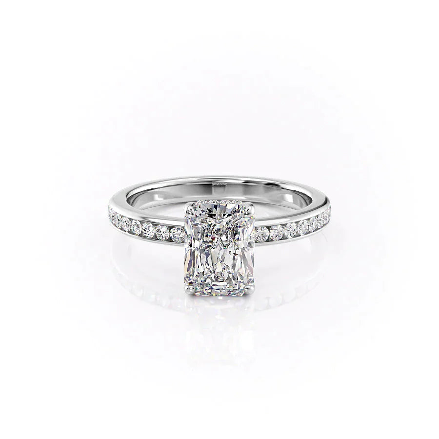 The Marilyn Set With A 1 Carat Radiant 14K White Gold Lab Diamond