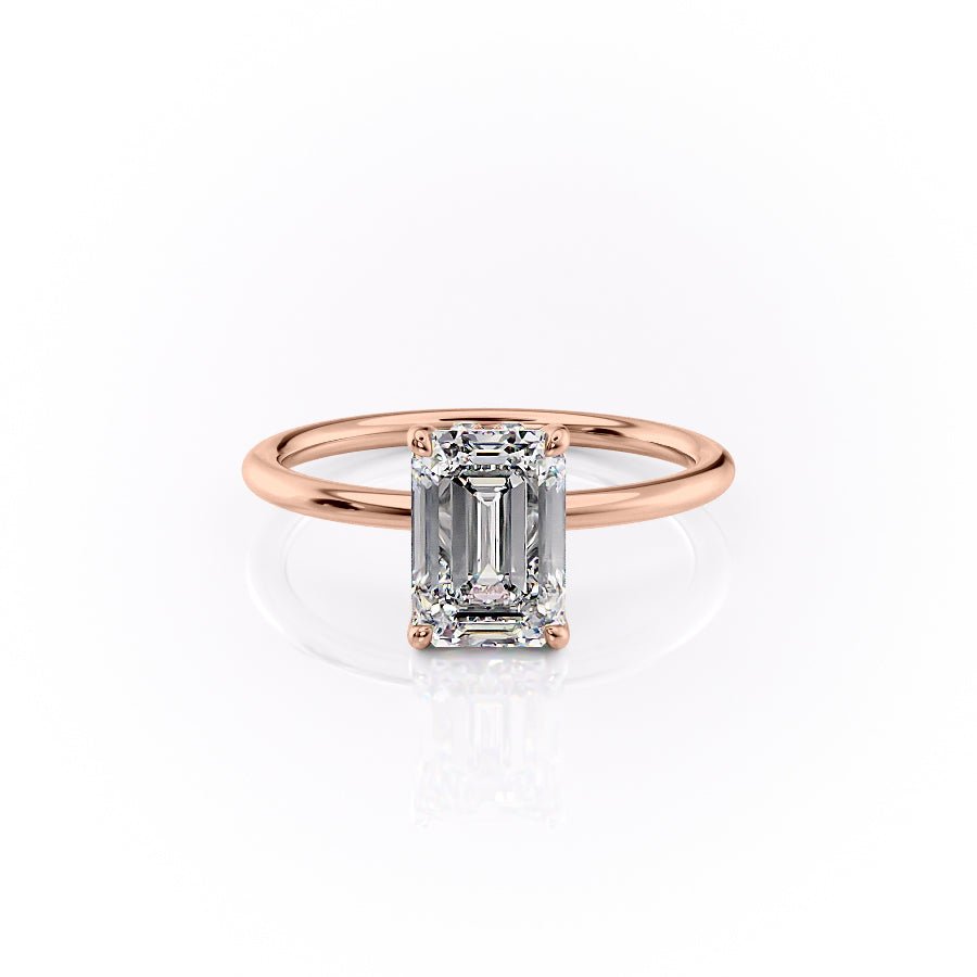 The Sandra Set With A 2 Carat Emerald 18K Rose Gold Lab Diamond