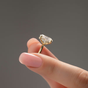 The Sandra Set  With A 2.5 Carat Oval 18K Yellow Gold Moissanite