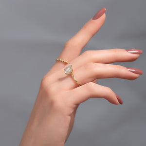 The Sandra Set  With A 2.5 Carat Princess 18K Yellow Gold Moissanite