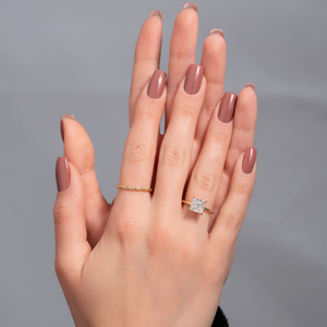 The Sandra Set  With A 2.5 Carat Princess 18K Yellow Gold Moissanite