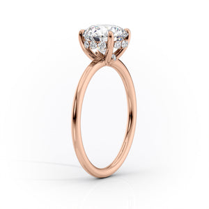 The Sandra Set  With A 3.5 Carat Radiant 14K Rose Gold Moissanite