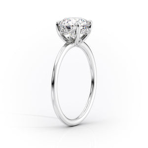 The Sandra Set  With A 3.5 Carat Cushion 18K White Gold Moissanite