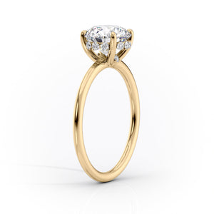 The Sandra Set  With A 2.5 Carat Oval 18K Yellow Gold Moissanite