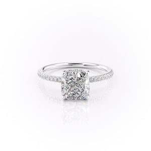The Sandra Set With A 1.5 Carat Cushion 14K White Gold Lab Diamond