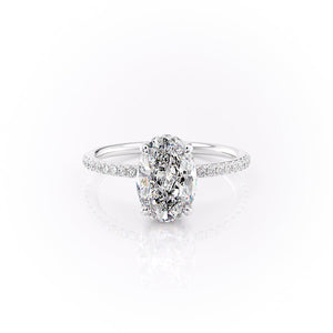 The Sandra Set With A 2 Carat Oval 18K White Gold Lab Diamond