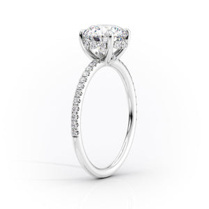 The Sandra Set With A 1 Carat Round 14K White Gold Lab Diamond