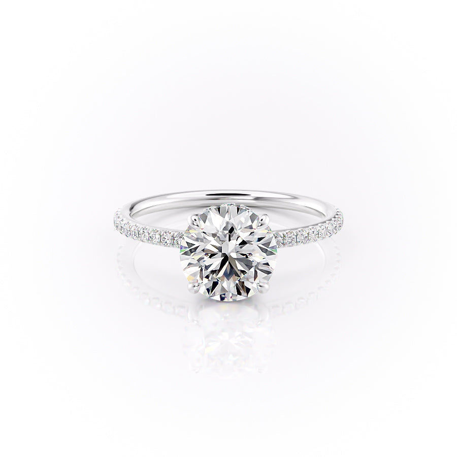 The Sandra Set With A 3 Carat Round 18K White Gold Lab Diamond
