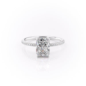The Sandra Set With A 1.5 Carat Radiant 18K White Gold Lab Diamond