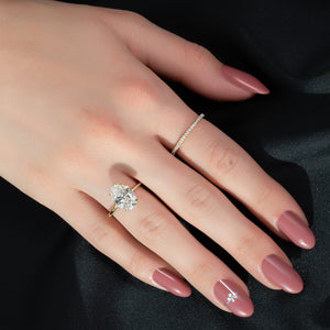 The Margot Set  With A 2.5 Carat Oval 18K Yellow Gold Moissanite