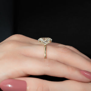 The Margot Set  With A 2.5 Carat Oval 18K Yellow Gold Moissanite